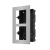 Suport montaj videointerfon modular Hikvision DS-KD-ACF2/S, 2 module, panou inox, cutie incastrata plastic SafetyGuard Surveillance