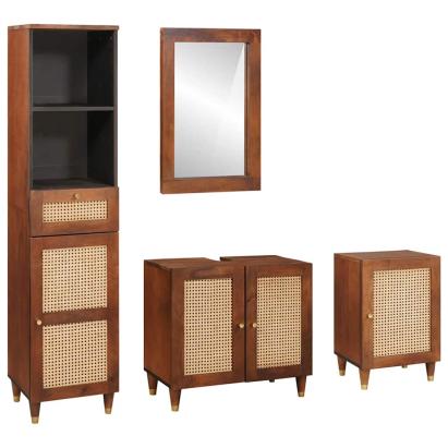 Mobilier pentru baie cu sertar Pe perete 4 pcs 38 x 33 x 160 cm GartenMobel Dekor