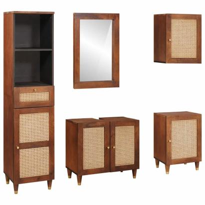 Mobilier pentru baie cu sertar Pe perete 5 pcs 38 x 33 x 160 cm GartenMobel Dekor