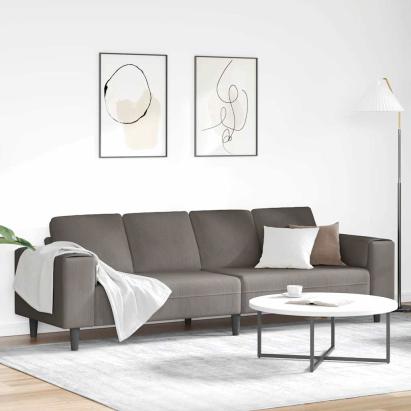 Sofa din material textil Gri deschis 208 cm Țesătură de catifea GartenMobel Dekor