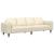 Sofa din material textil cu pernă Crem 208 cm Țesătură de catifea GartenMobel Dekor