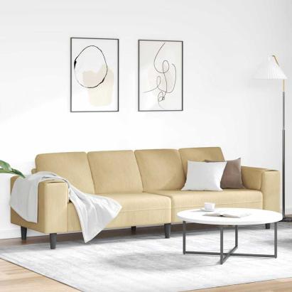 Sofa din material textil Gri Verde 208 cm Țesătură de catifea GartenMobel Dekor
