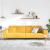 Sofa din material textil cu pernă Galben Deschis Țesătură de catifea GartenMobel Dekor