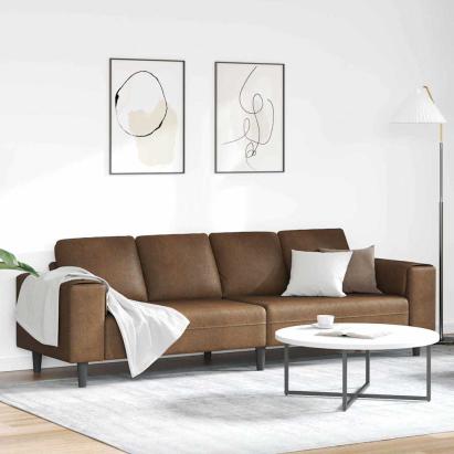 Set de canapea Maro Piele ecologică de suede GartenMobel Dekor