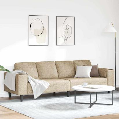 Set de canapea Gri deschis Piele ecologică de suede GartenMobel Dekor