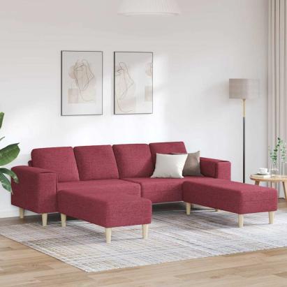 Set de canapea 3 pcs bordo țesătură GartenMobel Dekor