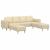 Set de canapea 3 pcs Crem țesătură GartenMobel Dekor