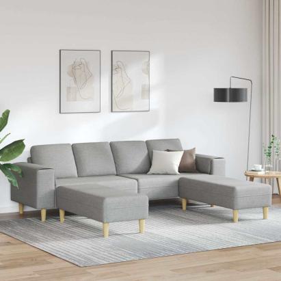 Set de canapea 3 pcs Gri de nor țesătură GartenMobel Dekor