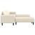 Sofa din material textil cu pernă Crem 208 cm Țesătură de catifea GartenMobel Dekor