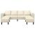 Sofa din material textil cu pernă Crem 208 cm Țesătură de catifea GartenMobel Dekor