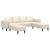 Sofa din material textil cu pernă Crem 208 cm Țesătură de catifea GartenMobel Dekor