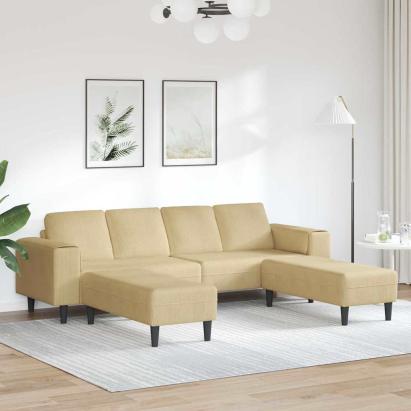 Sofa din material textil cu pernă Gri Verde Țesătură de catifea GartenMobel Dekor