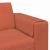 Sofa din material textil Roșu portocalie 208 cm Țesătură de catifea GartenMobel Dekor