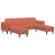 Sofa din material textil Roșu portocalie 208 cm Țesătură de catifea GartenMobel Dekor