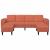 Sofa din material textil Roșu portocalie 208 cm Țesătură de catifea GartenMobel Dekor