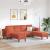 Sofa din material textil Roșu portocalie 208 cm Țesătură de catifea GartenMobel Dekor