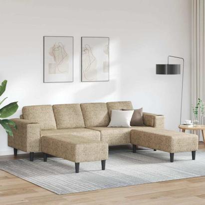 Set de canapea 3 pcs Gri deschis Piele ecologică de suede GartenMobel Dekor