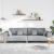 Sofa din material textil cu pernă Gri deschis 208 cm țesătură GartenMobel Dekor