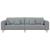 Sofa din material textil cu pernă Gri deschis 208 cm țesătură GartenMobel Dekor