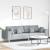 Sofa din material textil cu pernă Gri deschis 208 cm țesătură GartenMobel Dekor
