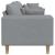 Sofa din material textil cu pernă Gri deschis 208 cm țesătură GartenMobel Dekor