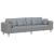 Sofa din material textil cu pernă Gri deschis 208 cm țesătură GartenMobel Dekor