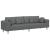 Sofa din material textil cu pernă Gri închis 208 cm țesătură GartenMobel Dekor