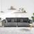 Sofa din material textil cu pernă Gri închis 208 cm țesătură GartenMobel Dekor