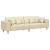 Sofa din material textil cu pernă Crem 208 cm țesătură GartenMobel Dekor