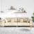 Sofa din material textil cu pernă Crem 208 cm țesătură GartenMobel Dekor