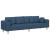 Sofa din material textil cu pernă albastru 208 cm țesătură GartenMobel Dekor