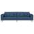 Sofa din material textil cu pernă albastru 208 cm țesătură GartenMobel Dekor