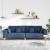 Sofa din material textil cu pernă albastru 208 cm țesătură GartenMobel Dekor