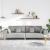 Sofa din material textil cu pernă Gri nori 208 cm țesătură GartenMobel Dekor