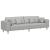 Sofa din material textil cu pernă Gri nori 208 cm țesătură GartenMobel Dekor