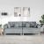 Sofa din material textil cu pernă 3 pcs Gri deschis 208 cm țesătură GartenMobel Dekor