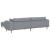 Sofa din material textil cu pernă 3 pcs Gri deschis 208 cm țesătură GartenMobel Dekor