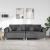 Sofa din material textil cu pernă 3 pcs Gri închis 208 cm țesătură GartenMobel Dekor