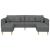 Sofa din material textil cu pernă 3 pcs Gri închis 208 cm țesătură GartenMobel Dekor