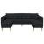 Sofa din material textil cu pernă 3 pcs Negru 208 cm țesătură GartenMobel Dekor