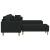Sofa din material textil cu pernă 3 pcs Negru 208 cm țesătură GartenMobel Dekor