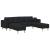 Sofa din material textil cu pernă 3 pcs Negru 208 cm țesătură GartenMobel Dekor