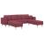 Sofa din material textil cu pernă 3 pcs Roșu Vin 208 cm țesătură GartenMobel Dekor