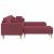 Sofa din material textil cu pernă 3 pcs Roșu Vin 208 cm țesătură GartenMobel Dekor