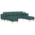 Sofa din material textil cu pernă 3 pcs Verde închis 208 cm țesătură GartenMobel Dekor
