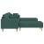 Sofa din material textil cu pernă 3 pcs Verde închis 208 cm țesătură GartenMobel Dekor