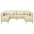 Sofa din material textil cu pernă 3 pcs Crem 208 cm țesătură GartenMobel Dekor