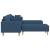 Sofa din material textil cu pernă 3 pcs albastru 208 cm țesătură GartenMobel Dekor