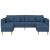 Sofa din material textil cu pernă 3 pcs albastru 208 cm țesătură GartenMobel Dekor