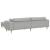 Sofa din material textil cu pernă 3 pcs Gri nori 208 cm țesătură GartenMobel Dekor